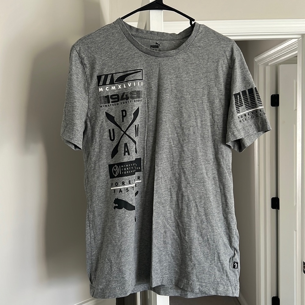 Puma Short Sleeve Gray T-Shirt